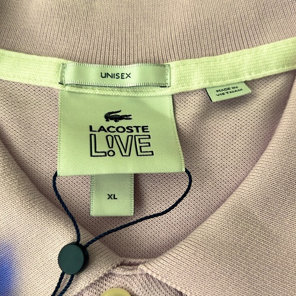 NWT Authentic Lacoste unisex polo. Size 6 (XL). Short sleeve. Pink. 100% Cotton. - Picture 5 of 8